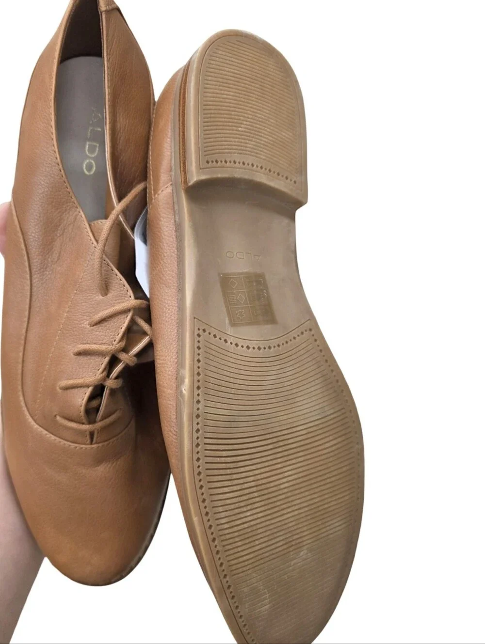 Aldo Leather Oxford Shoes Women Brown Lace Up Dress Casual Comfort Size US 10 M